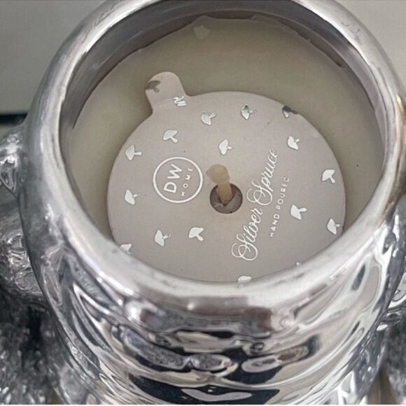 Set of 2 NEW Silver DW Home Gnome Candle 
SILVER SPRUCE Scented - Picture 7 of 16